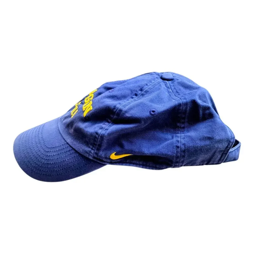 Nike Team Michigan Wolverines Baseball Hat Navy Blue Maize Yellow Strapback Cap
